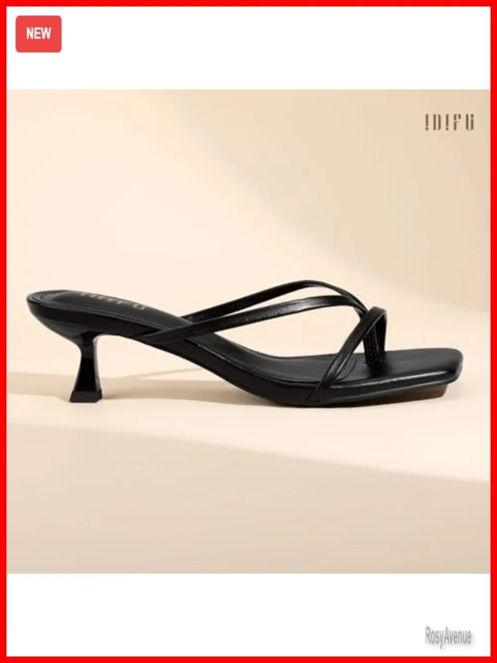 Square Open Toe Kitten Heel Flip Flop Sandals Strappy Slide Dress Shoes